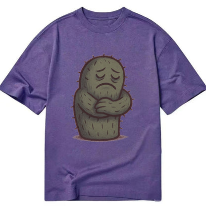 SINGLE IS VALID | Content cactus hugging itself - Classic T- - Classic T-shirt - Purple