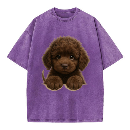 Irish Water Spaniel  - Vintage T-shirt - Purple