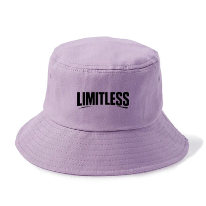 Bold typography design - "LIMITLESS" - no boundaries, infinite potential - Bucket Hat - Purple