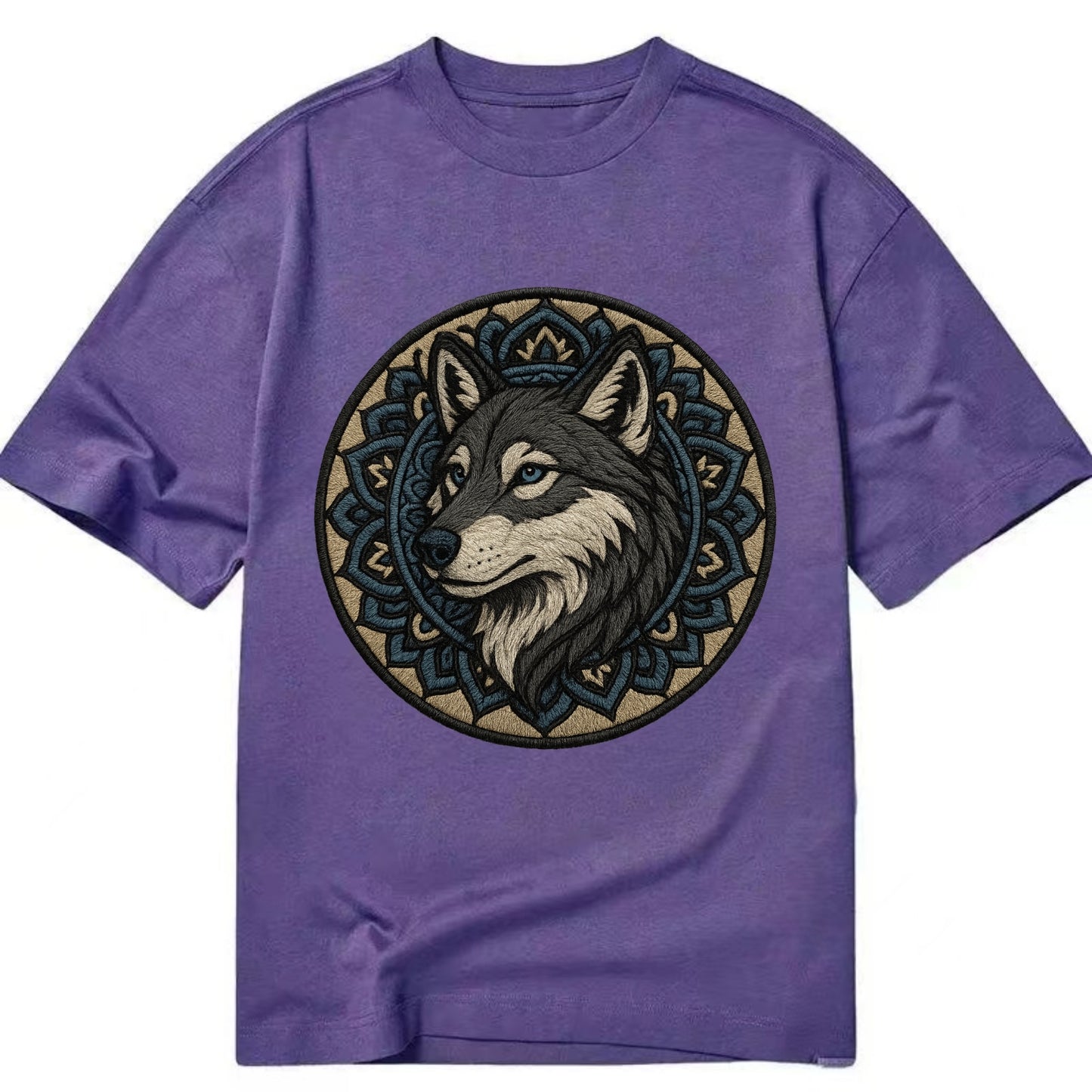 Mandala Wolf Pattern  - Classic T-shirt - Purple