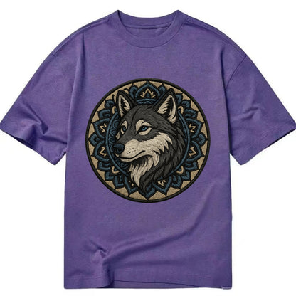 Mandala Wolf Pattern  - Classic T-shirt - Purple