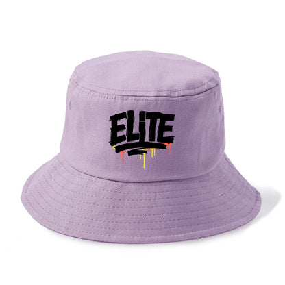Bold typography design - "ELITE" - top tier, highest level - Bucket Hat - Purple