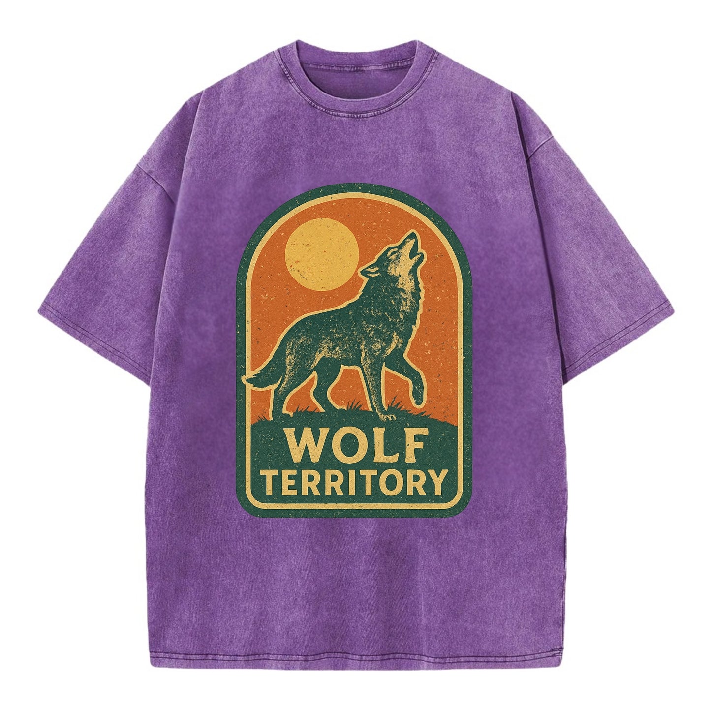 Wolf Territory Marking  - Vintage T-shirt - Purple