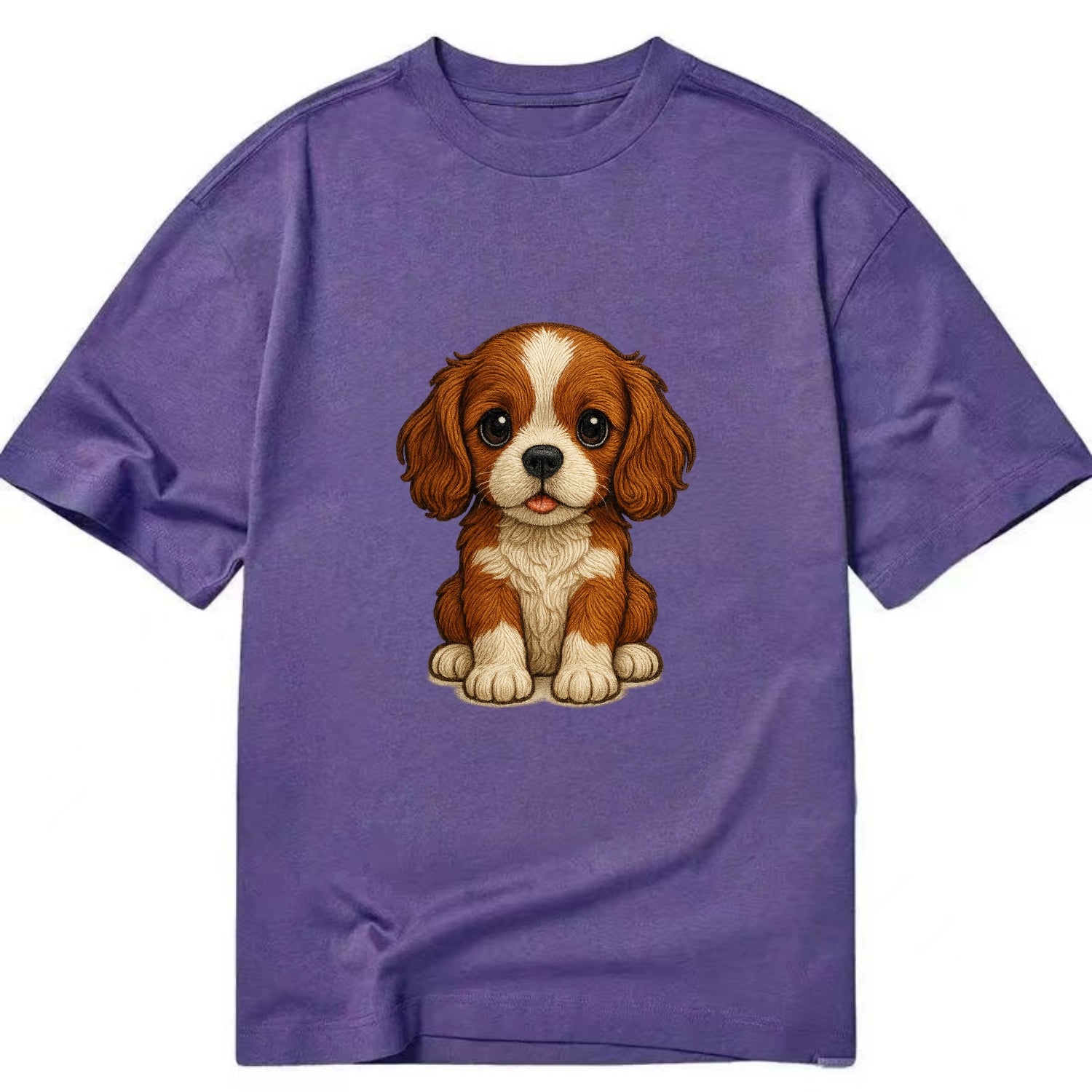 Baby Cavalier King Charles Spaniel Puppy - silky ears, gentle eyes, sweet - Classic T-shirt - Purple