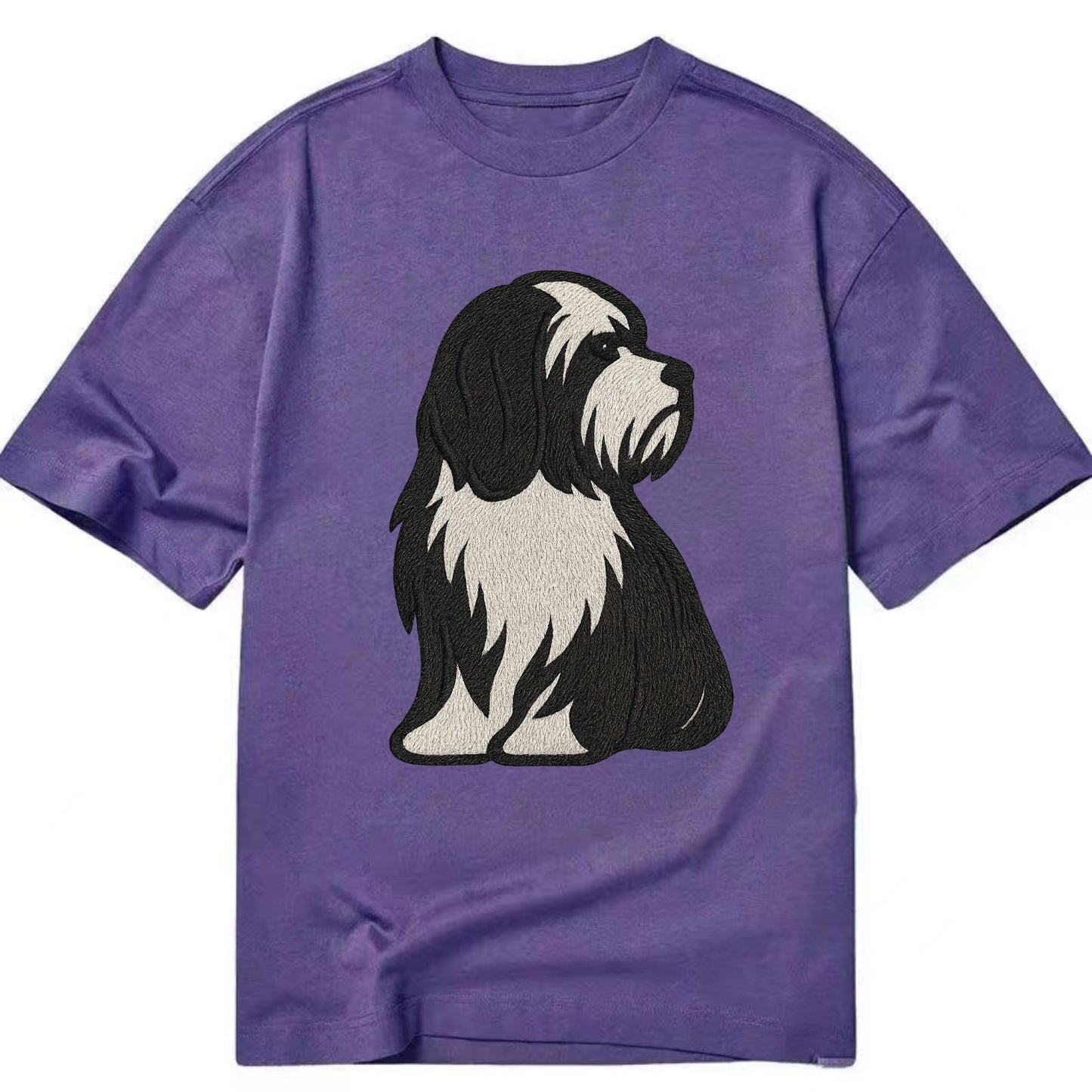 Tibetan Terrier - Black and white long c - Classic T-shirt - Purple