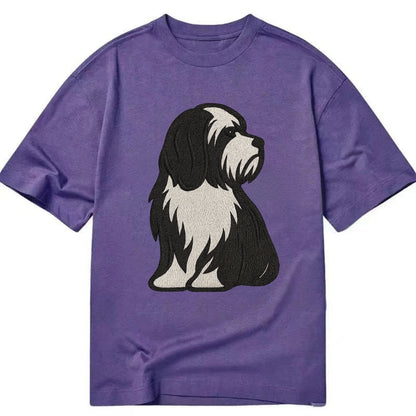 Tibetan Terrier - Black and white long c - Classic T-shirt - Purple