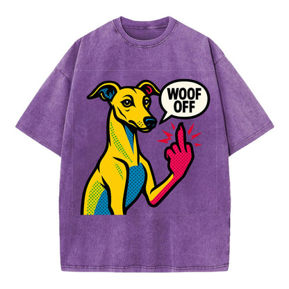 Whippet sleek athletic greyhound-like, elegant long paw giving sass - Vintage T-shirt - Purple