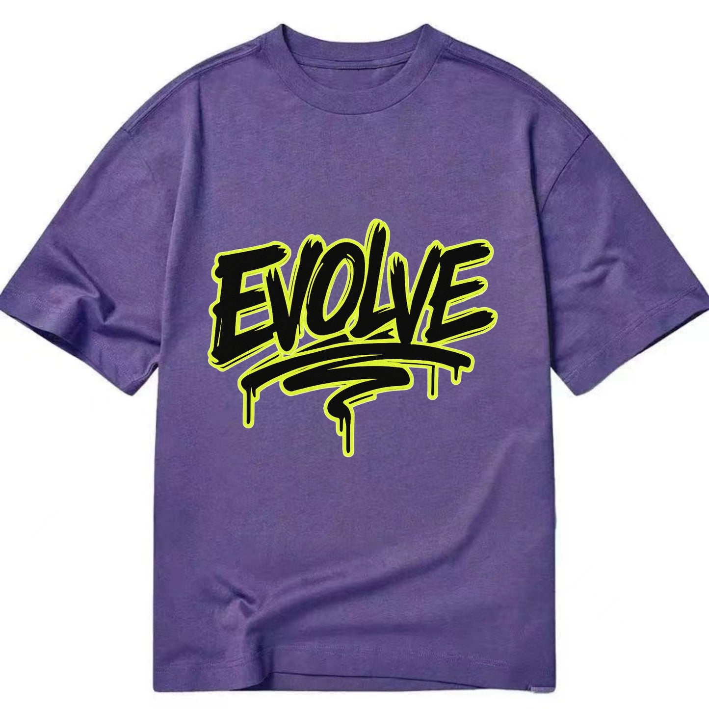 Bold typography design - "EVOLVE" - changing, becoming better - Classic T-shirt - Purple