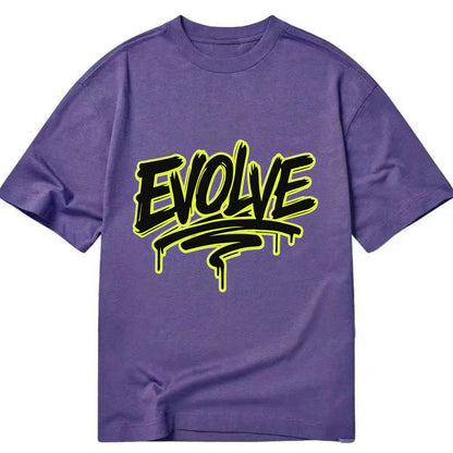 Bold typography design - "EVOLVE" - changing, becoming better - Classic T-shirt - Purple