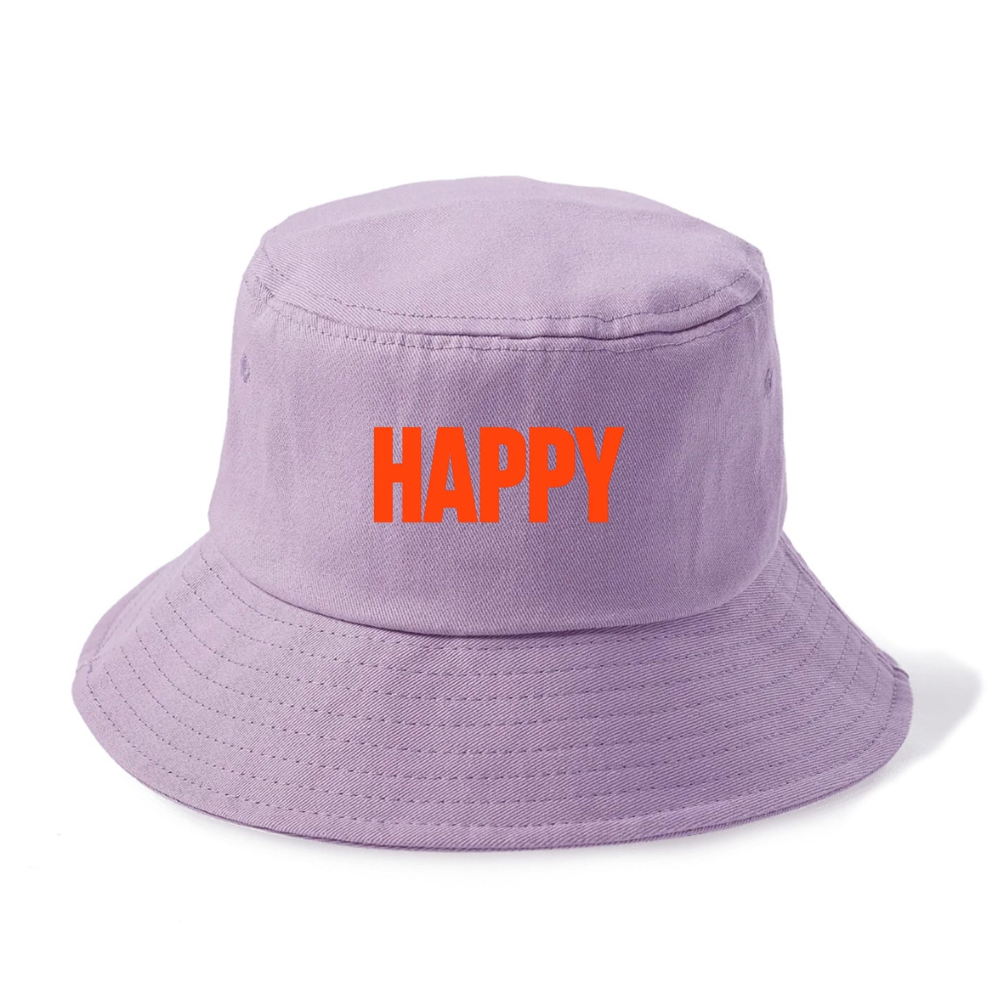 Bold typography design - "HAPPY" - joyful, content, pleased - Bucket Hat - Purple