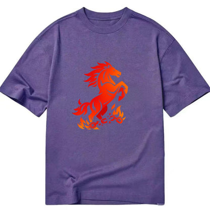 FREEDOM FLAMES | Wild horse breaking fire chains | Liberation | Barriers burned | - Classic T-shirt - Purple
