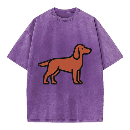 Irish Setter - Red/chestnut flat side profile - Vintage T-shirt - Purple