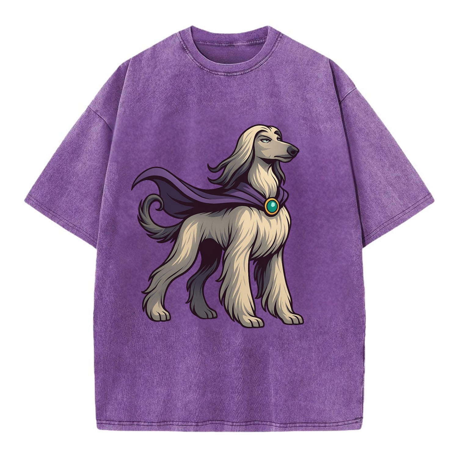 Afghan Hound Mystic Hero  - Vintage T-shirt - Purple
