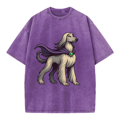Afghan Hound Mystic Hero  - Vintage T-shirt - Purple
