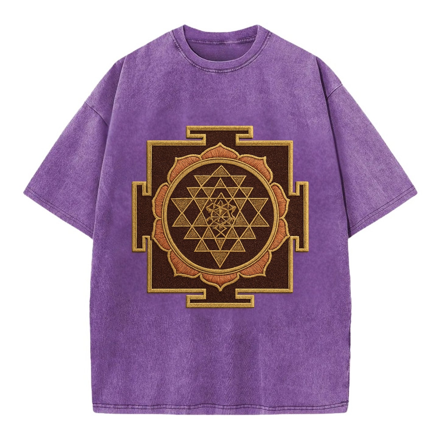 Sri Yantra  - Vintage T-shirt - Purple