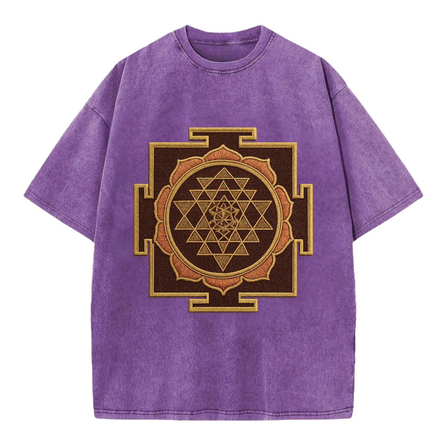 Sri Yantra  - Vintage T-shirt - Purple