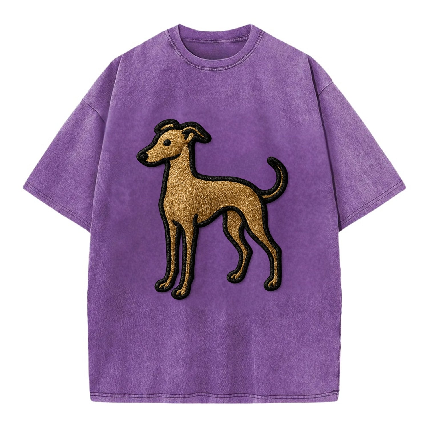 Italian Greyhound - Modern elegant silho - Vintage T-shirt - Purple