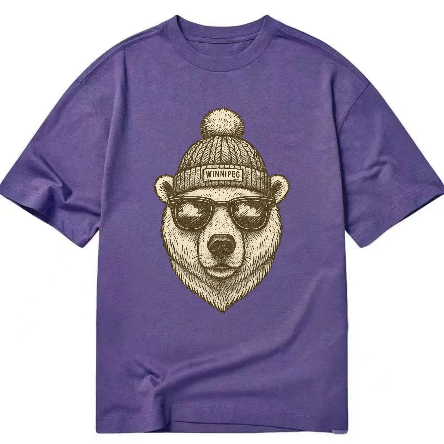 Winnipeg Polar Bear wearing Winnipeg bea - Classic T-shirt - Purple