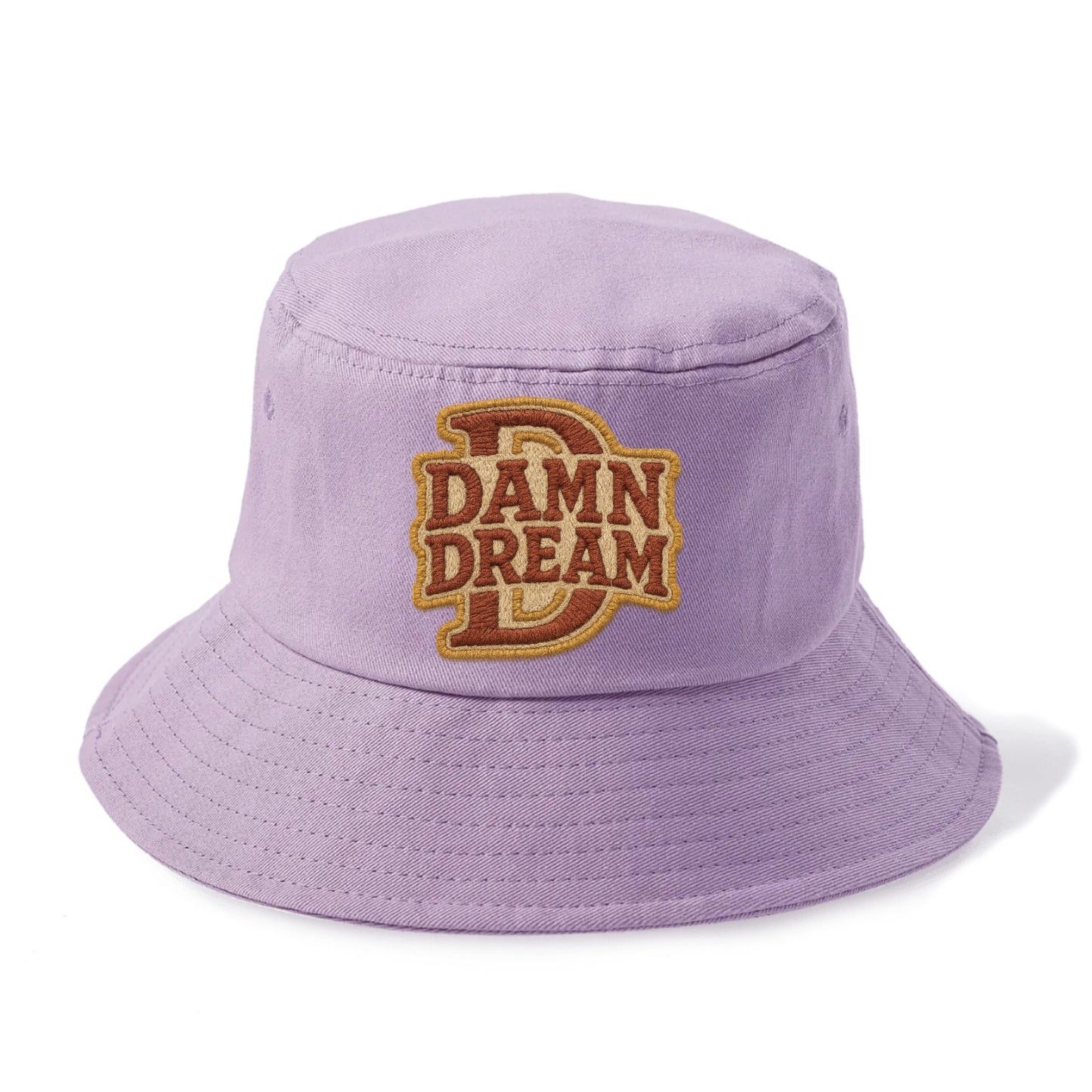 DAMN;DREAM BIG Motivational White Cap - Bucket Hat - Purple