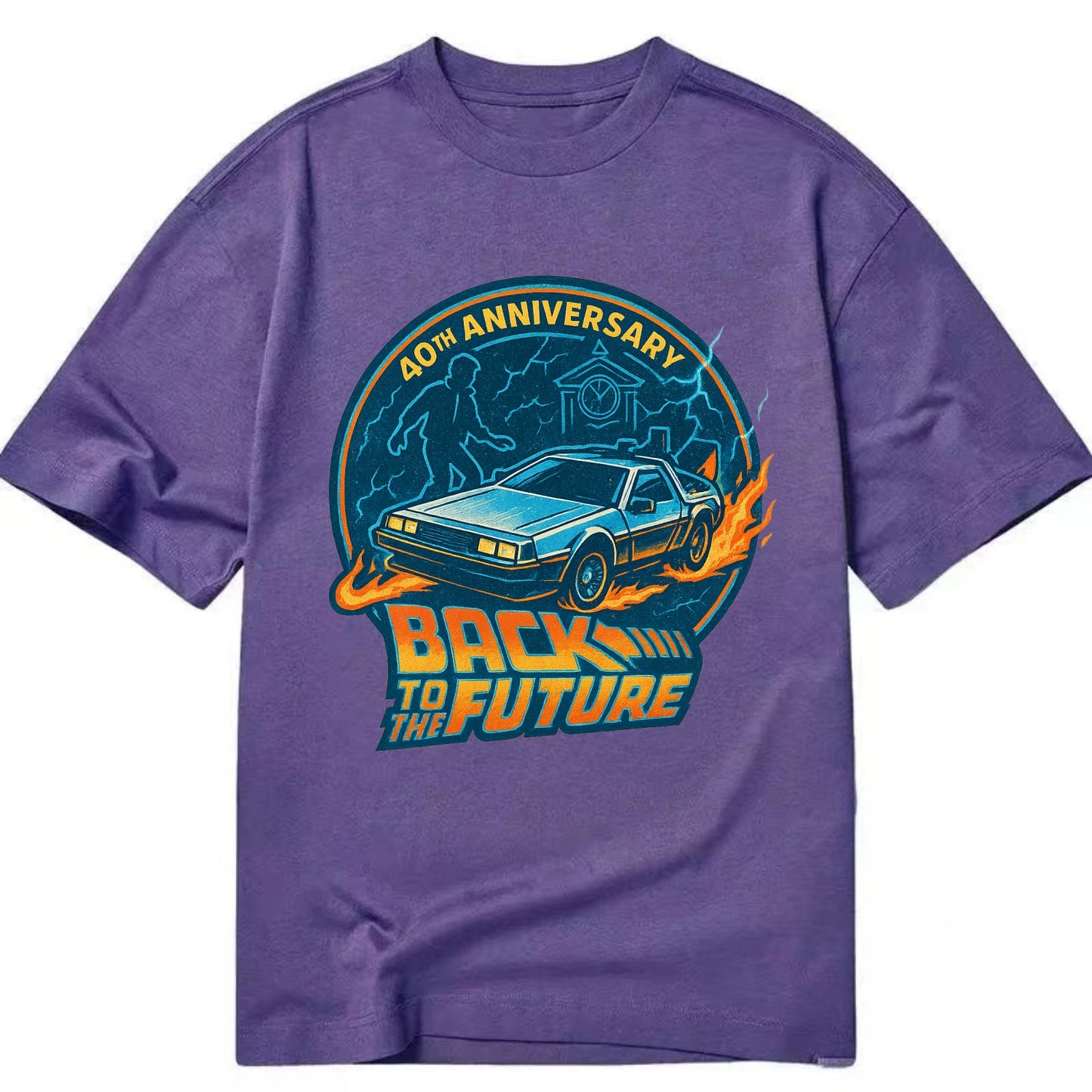 Back To The Future 40th Anniversary - Classic T-shirt - Purple