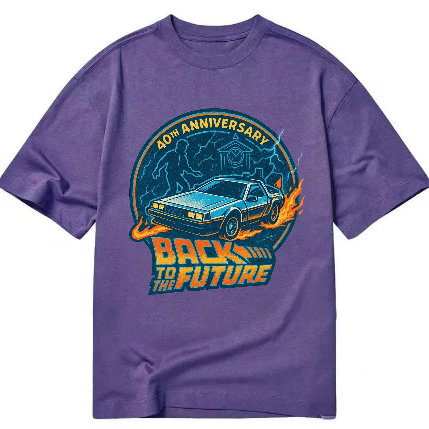 Back To The Future 40th Anniversary - Classic T-shirt - Purple