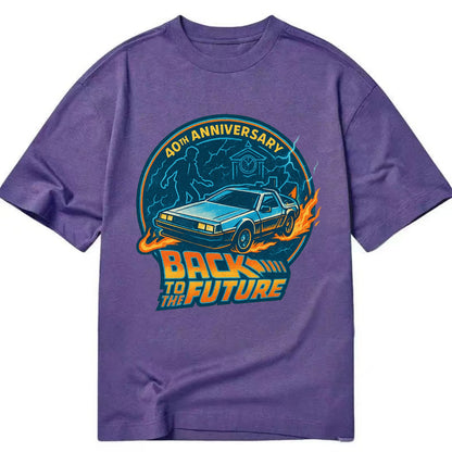 Back To The Future 40th Anniversary - Classic T-shirt - Purple