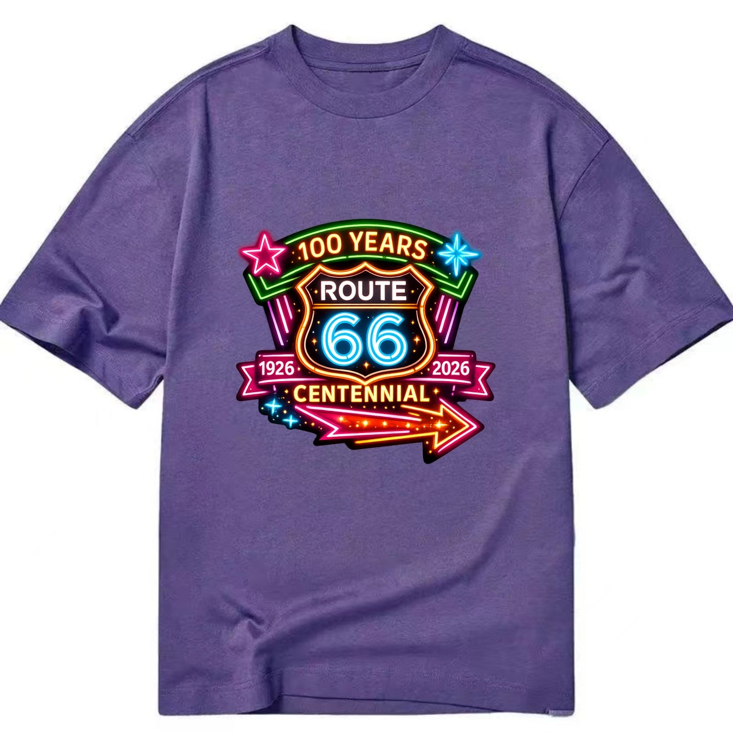 CENTENNIAL BADGE | 100 Years celebration emblem | 1926-2026 dates | Anniversary - Classic T-shirt - Purple