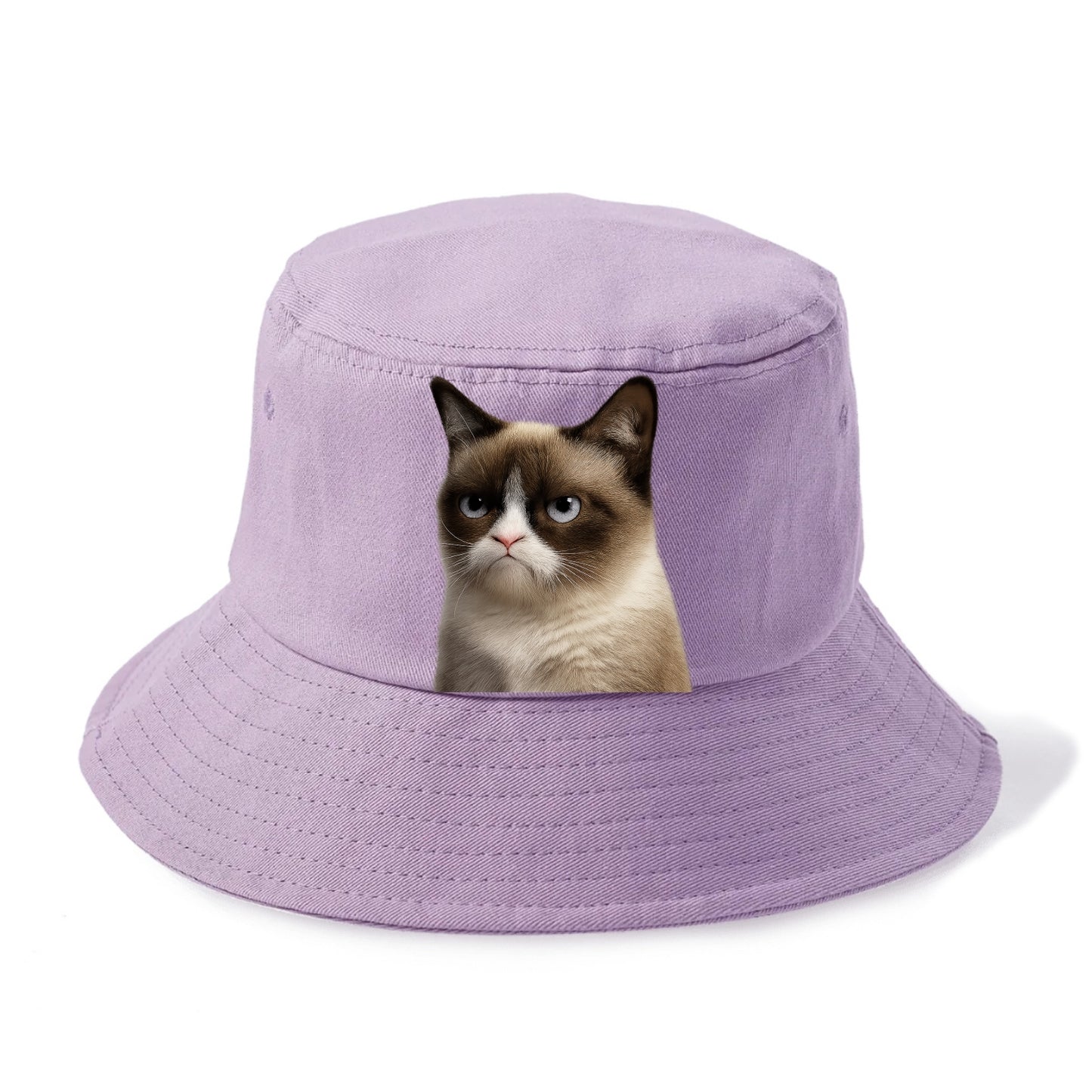 Grumpy Cat Expression  - Bucket Hat - Purple
