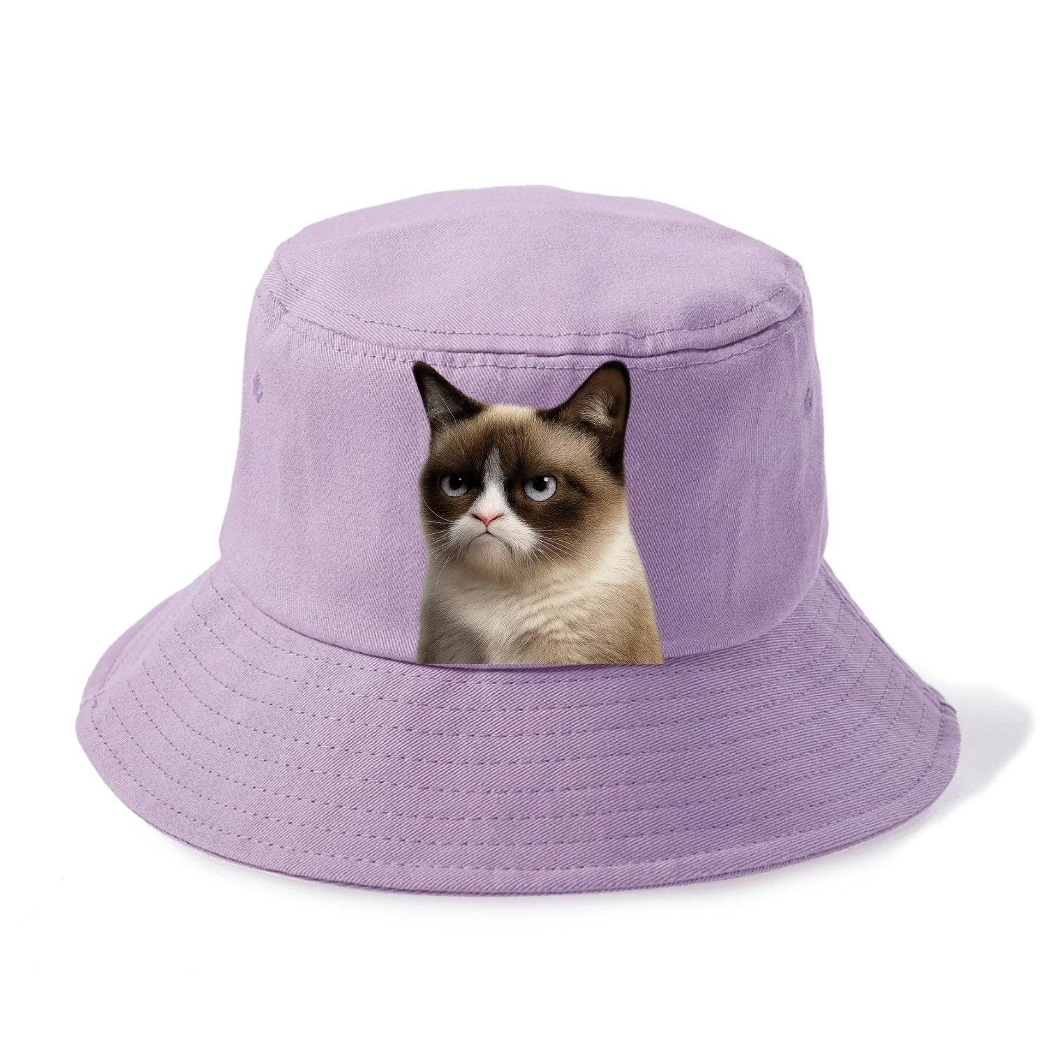 Grumpy Cat Expression  - Bucket Hat - Purple
