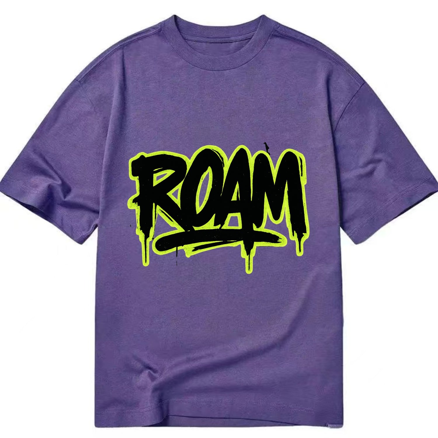 Bold typography design - "ROAM" - wander freely, no destination needed - Classic T-shirt - Purple