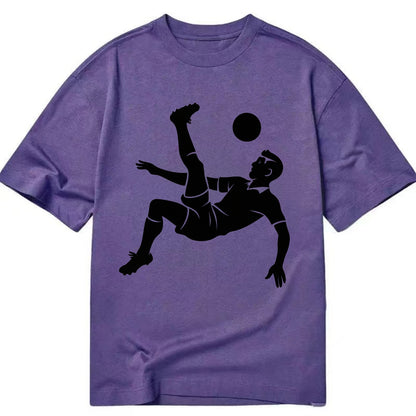 Soccer player doing a bicycle kick - Classic T-shirt - Purple