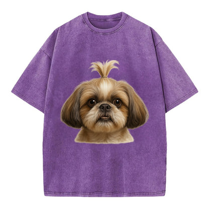 Shih Tzu  - Vintage T-shirt - Purple