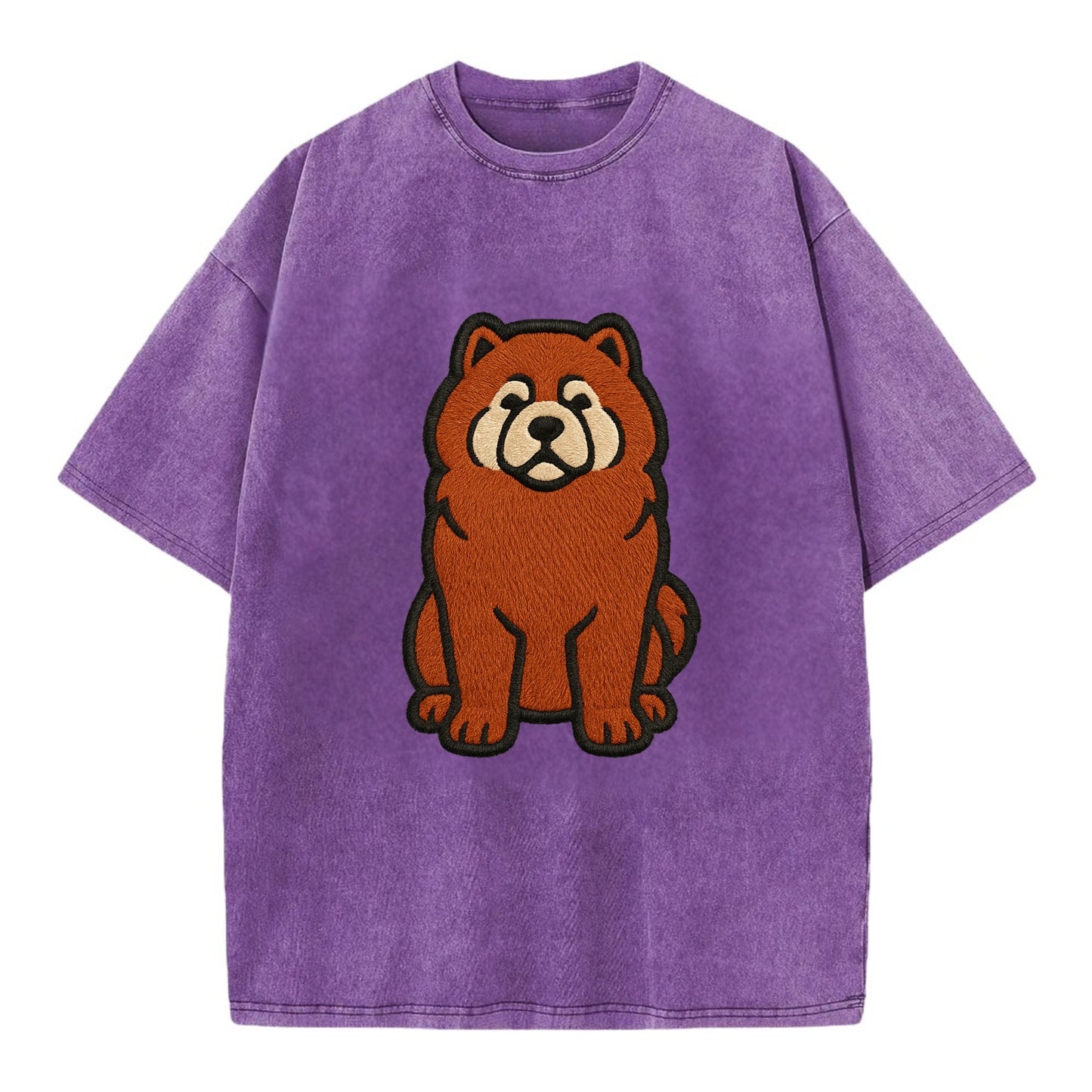 Chow Chow - Red fluffy sitting pose - Vi Vintage T-shirt - Purple