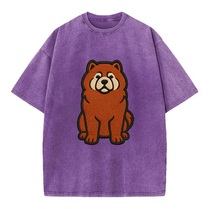 Chow Chow - Red fluffy sitting pose - Vi Vintage T-shirt - Purple