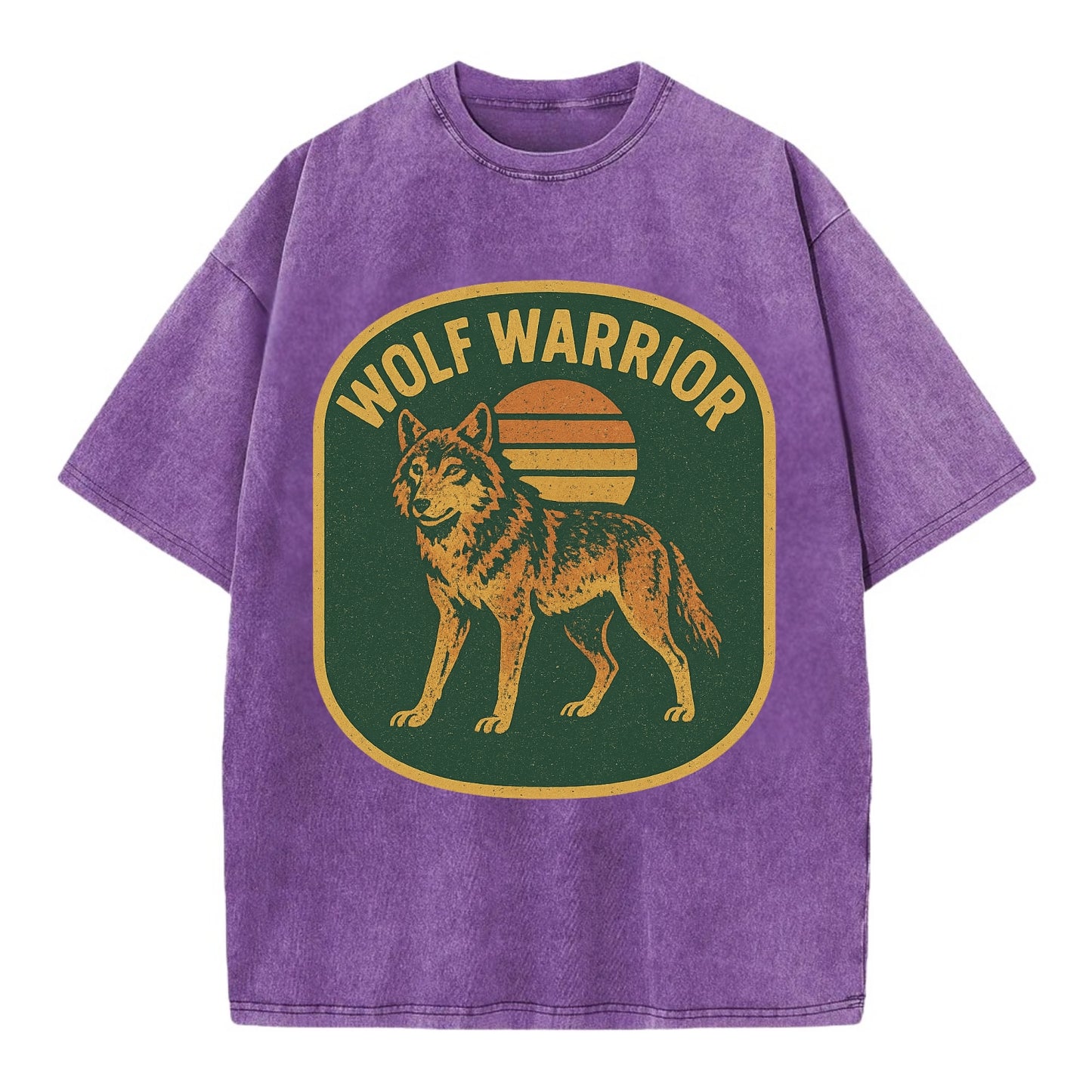 Wolf Warrior  - Vintage T-shirt - Purple
