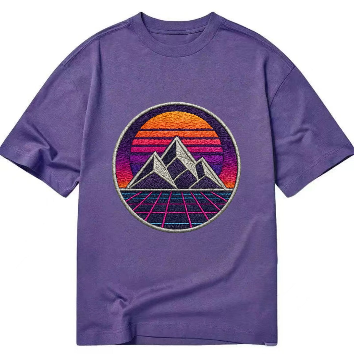 Retrowave Mountains - Classic T-shirt - Purple