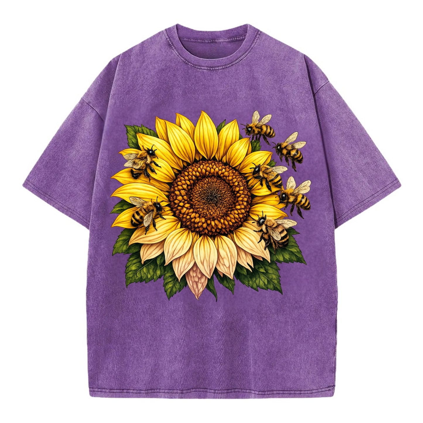 Vintage Sunflower - Vintage T-shirt - Purple