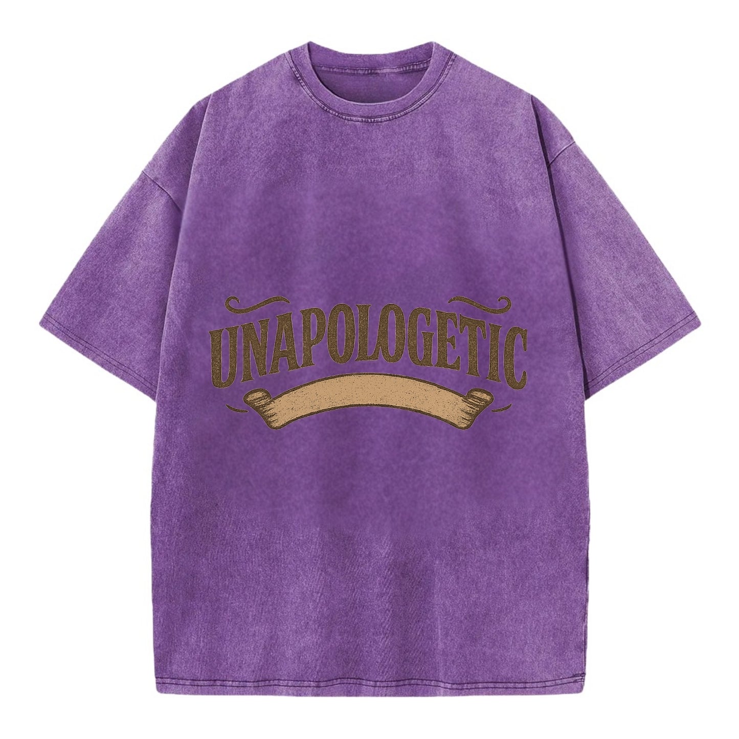 Bold typography design - "UNAPOLOGETIC" - no regrets, owning it - Vintage T-shirt - Purple