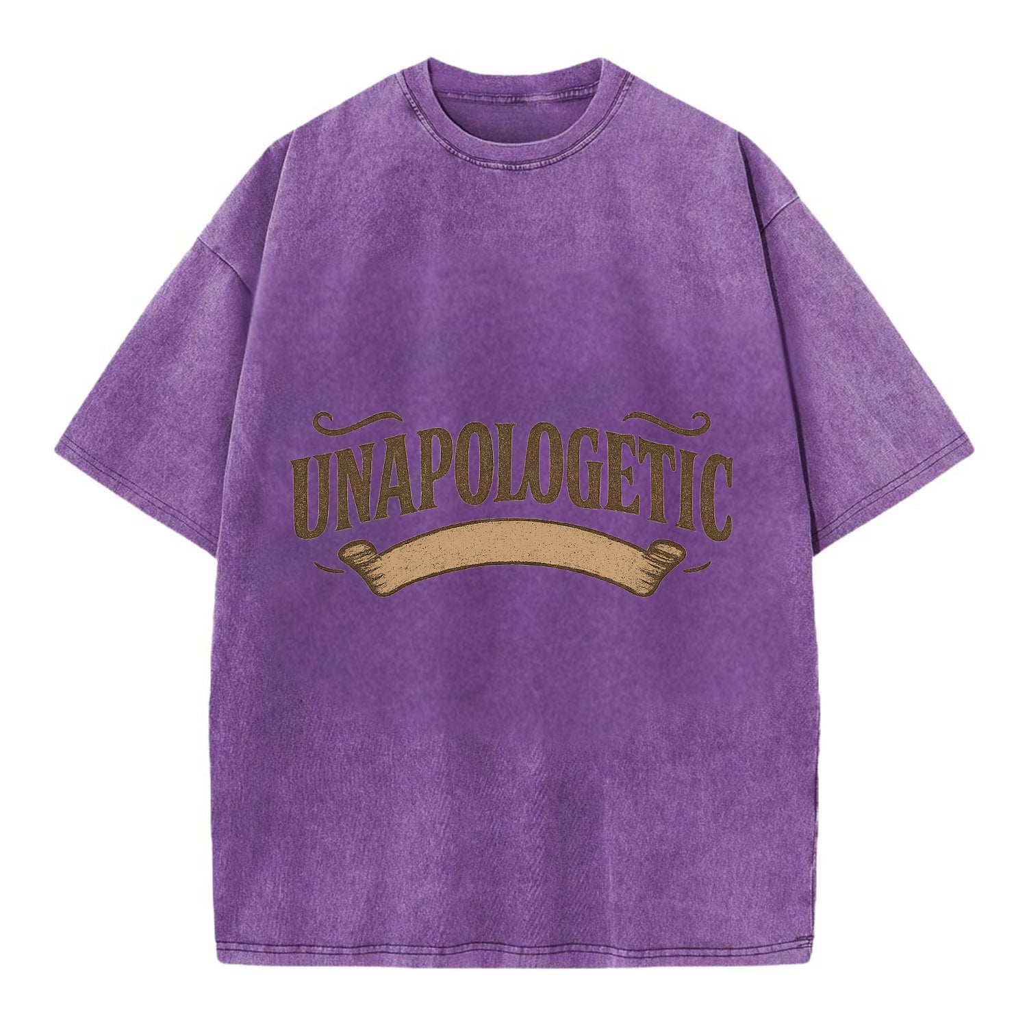 Bold typography design - "UNAPOLOGETIC" - no regrets, owning it - Vintage T-shirt - Purple