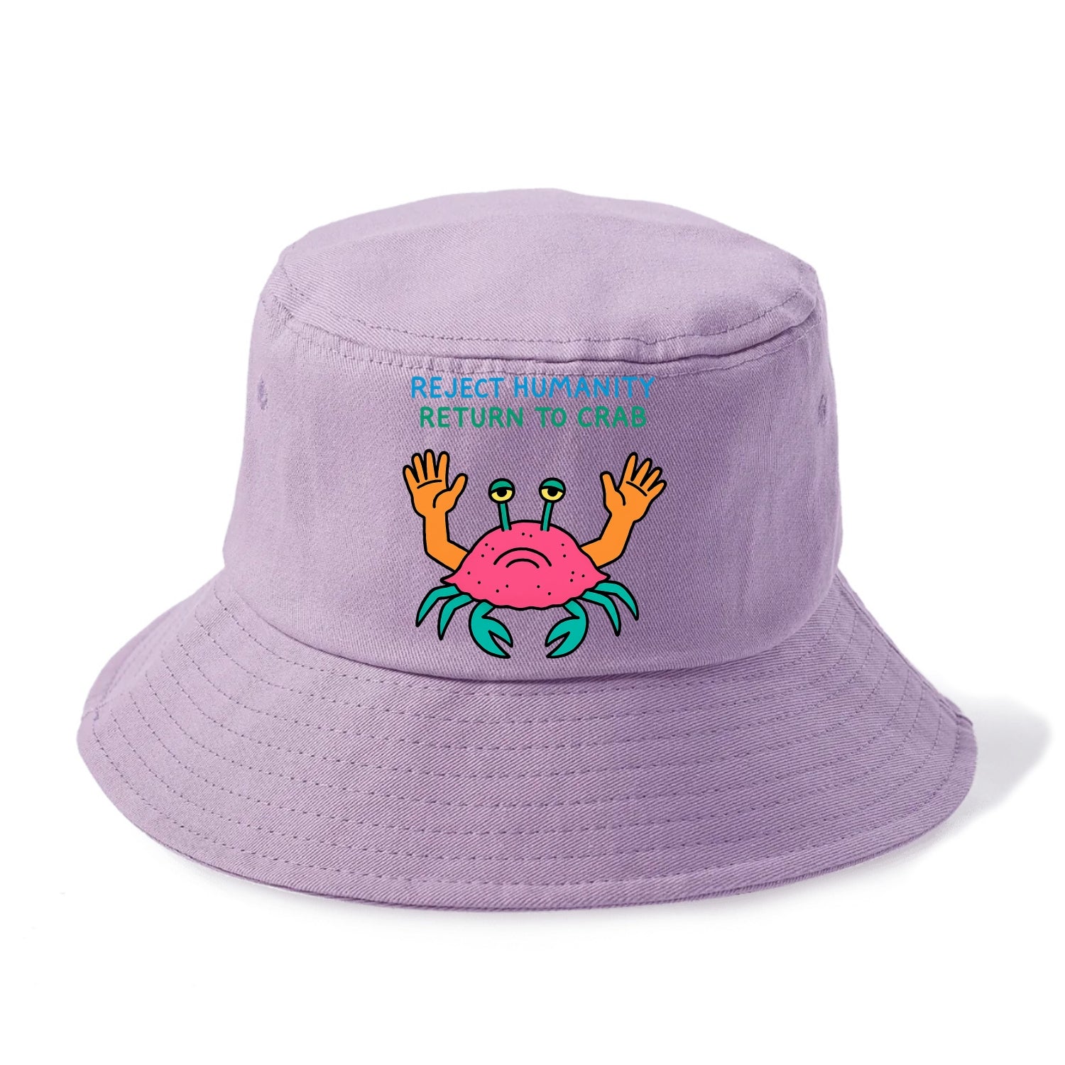 REJECT HUMANITY RETURN TO CRAB | Crab with human hands - Bucket Hat - Purple