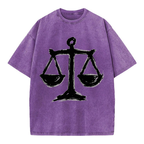 Scales of justice - equality and fairness bold ink style - Vintage T-shirt