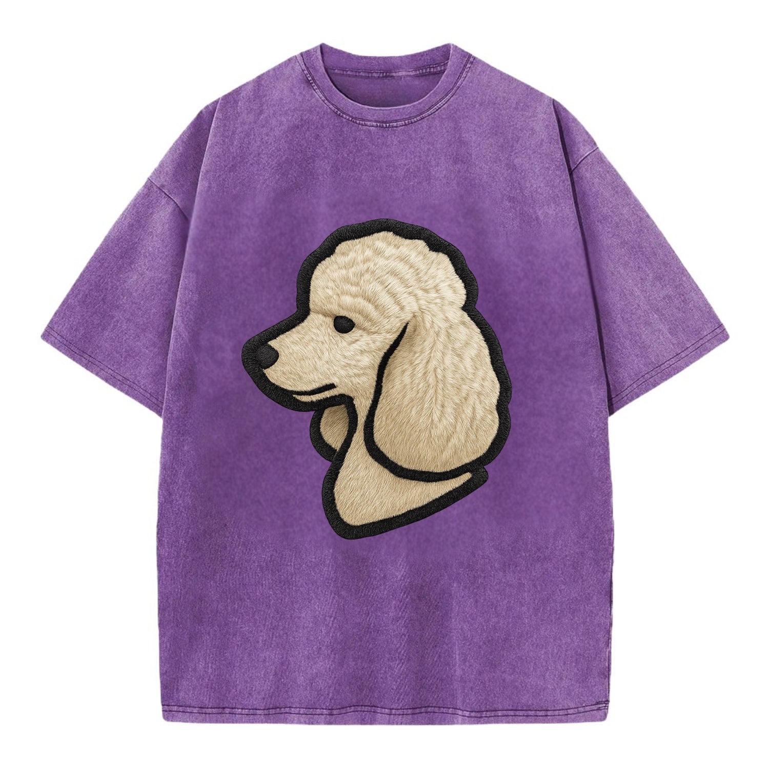 Poodle - Contemporary clean style with s - Vintage T-shirt - Purple