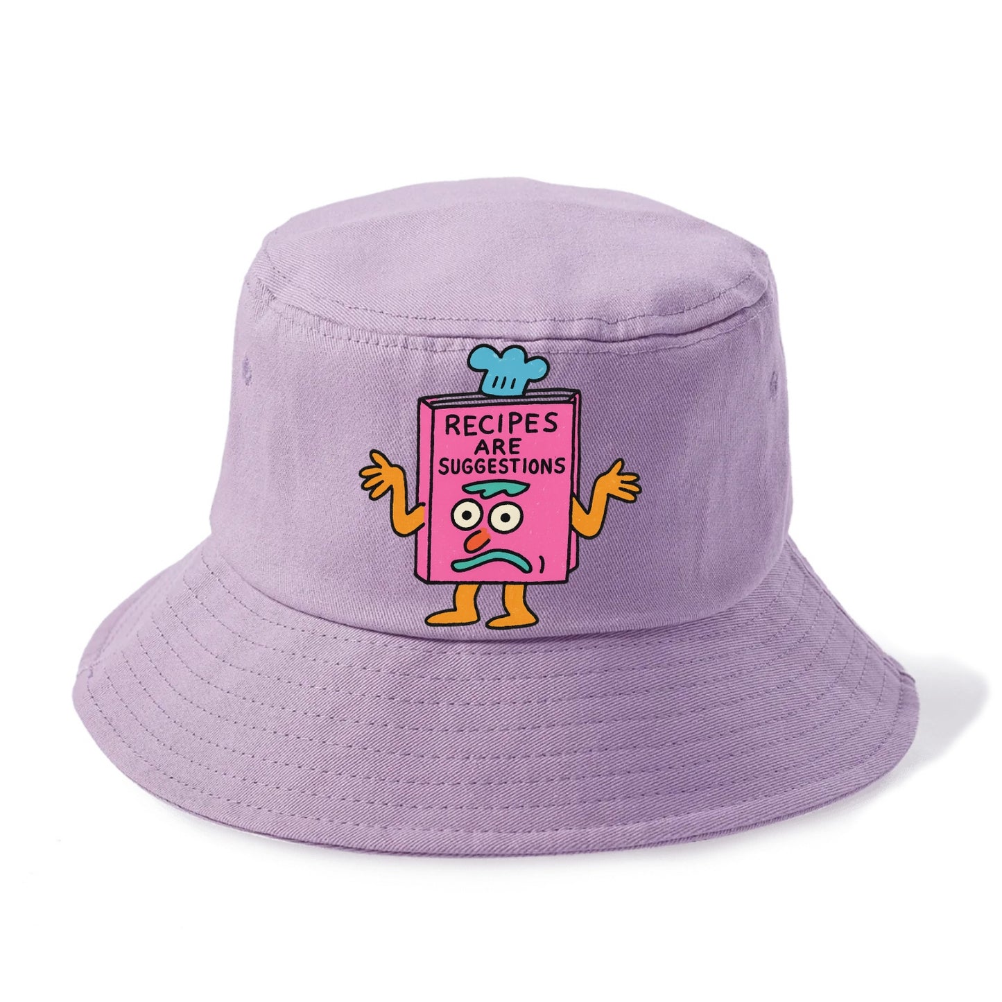 RECIPES ARE SUGGESTIONS | Cookbook shrugging - Bucket Hat - Purple