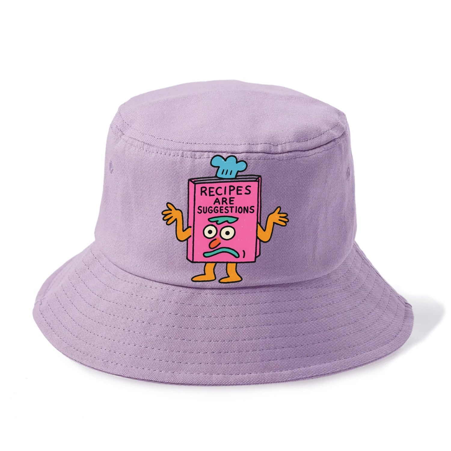 RECIPES ARE SUGGESTIONS | Cookbook shrugging - Bucket Hat - Purple