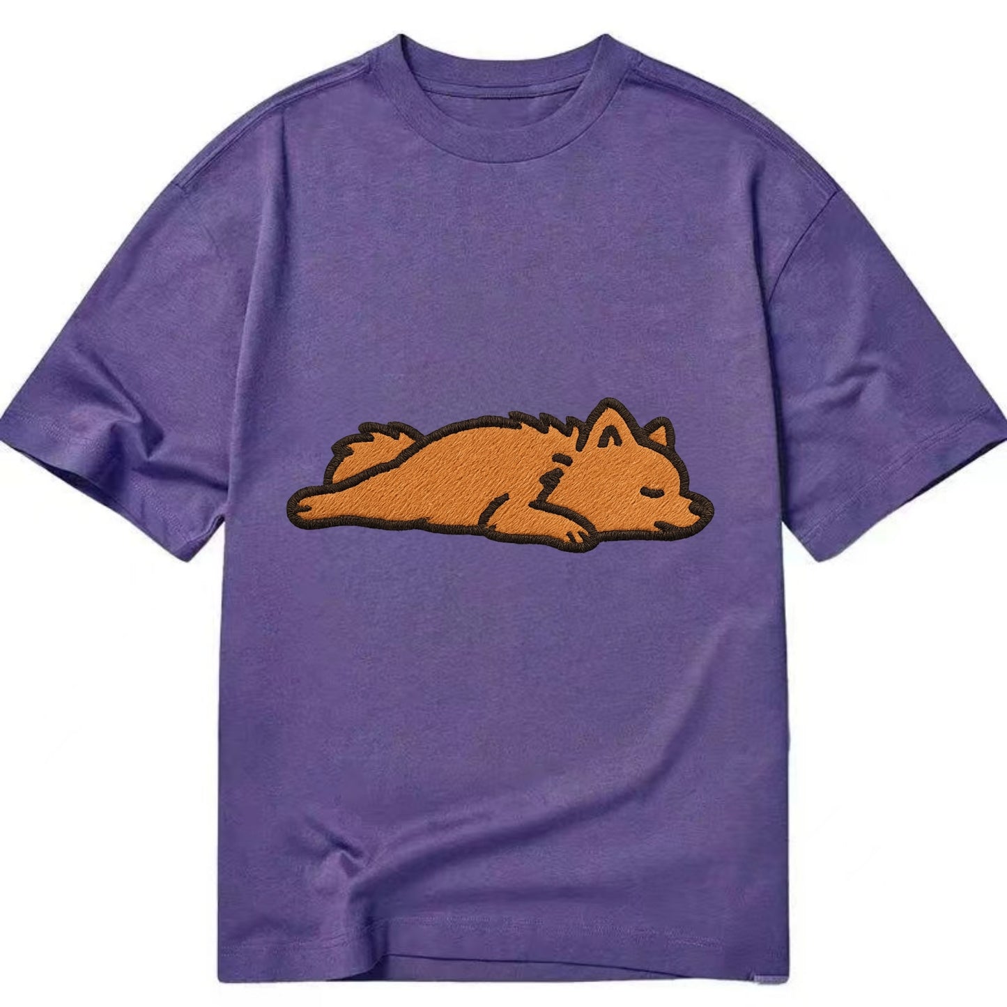 Pomeranian - Orange fluffy fully relaxed Classic T-shirt - Purple