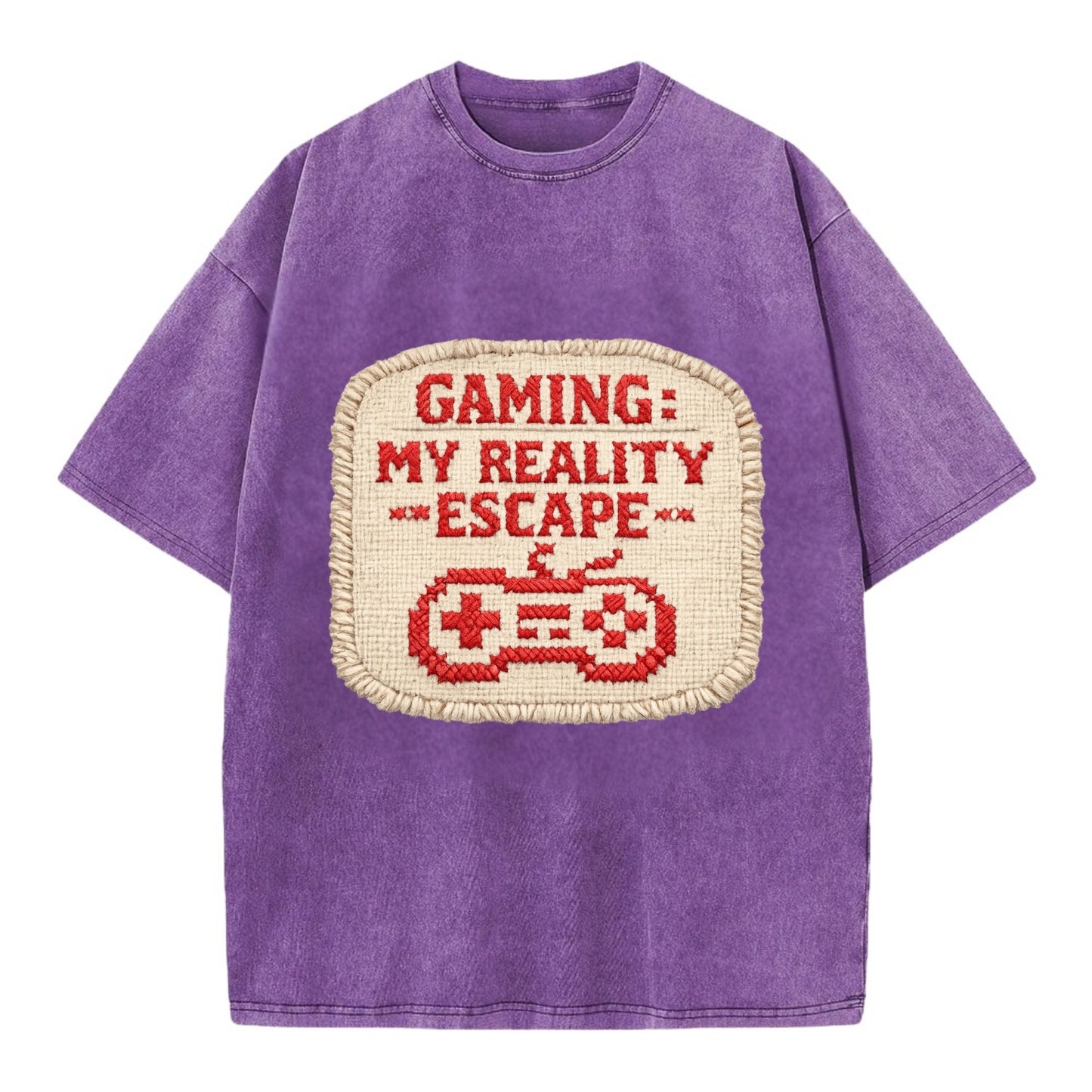 GAMING: MY REALITY ESCAPE - red game escape - red - gaming reality escape - Vintage T-shirt - Purple