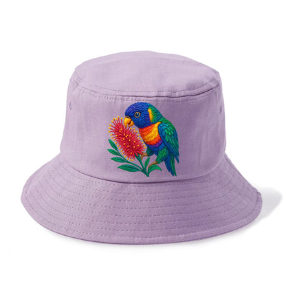 Rainbow Lorikeet Bottlebrush - Bucket Hat - Purple