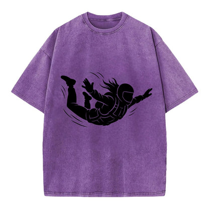 Skydiver free-fall position - Vintage T-shirt - Purple