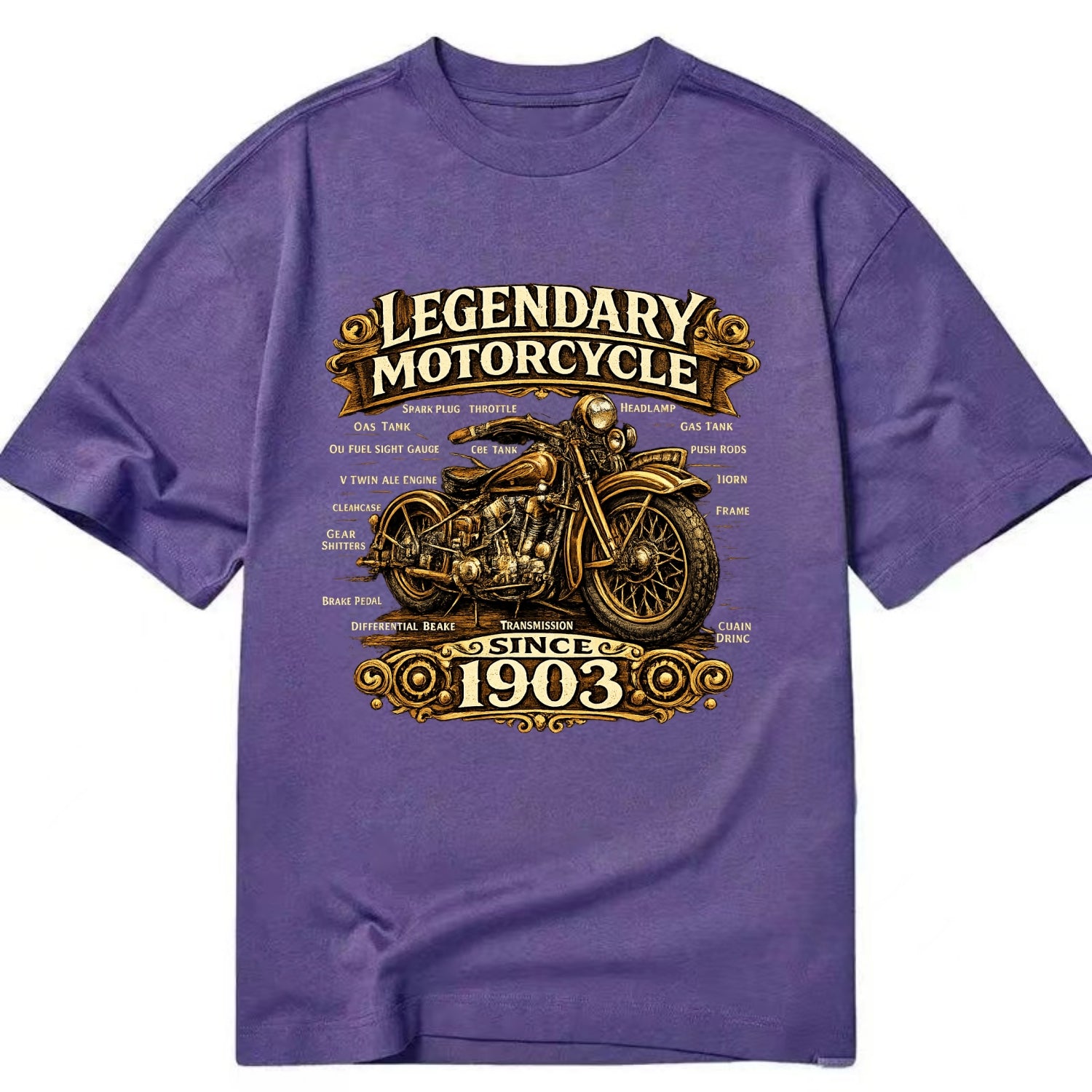 Legendary Motorcycle 1903 - Classic T-shirt - Purple