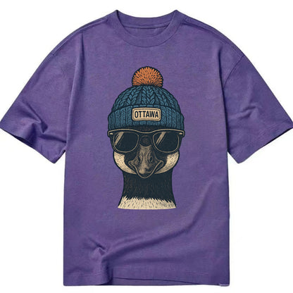 Ottawa Canadian Goose wearing Ottawa bea - Classic T-shirt - Purple